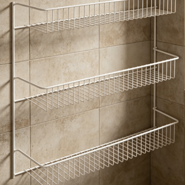 3-Tier Metal Storage Shelf — White Finish (Ideal for Kitchen & Pantry)