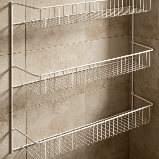 3-Tier Metal Storage Shelf — White Finish (Ideal for Kitchen & Pantry)