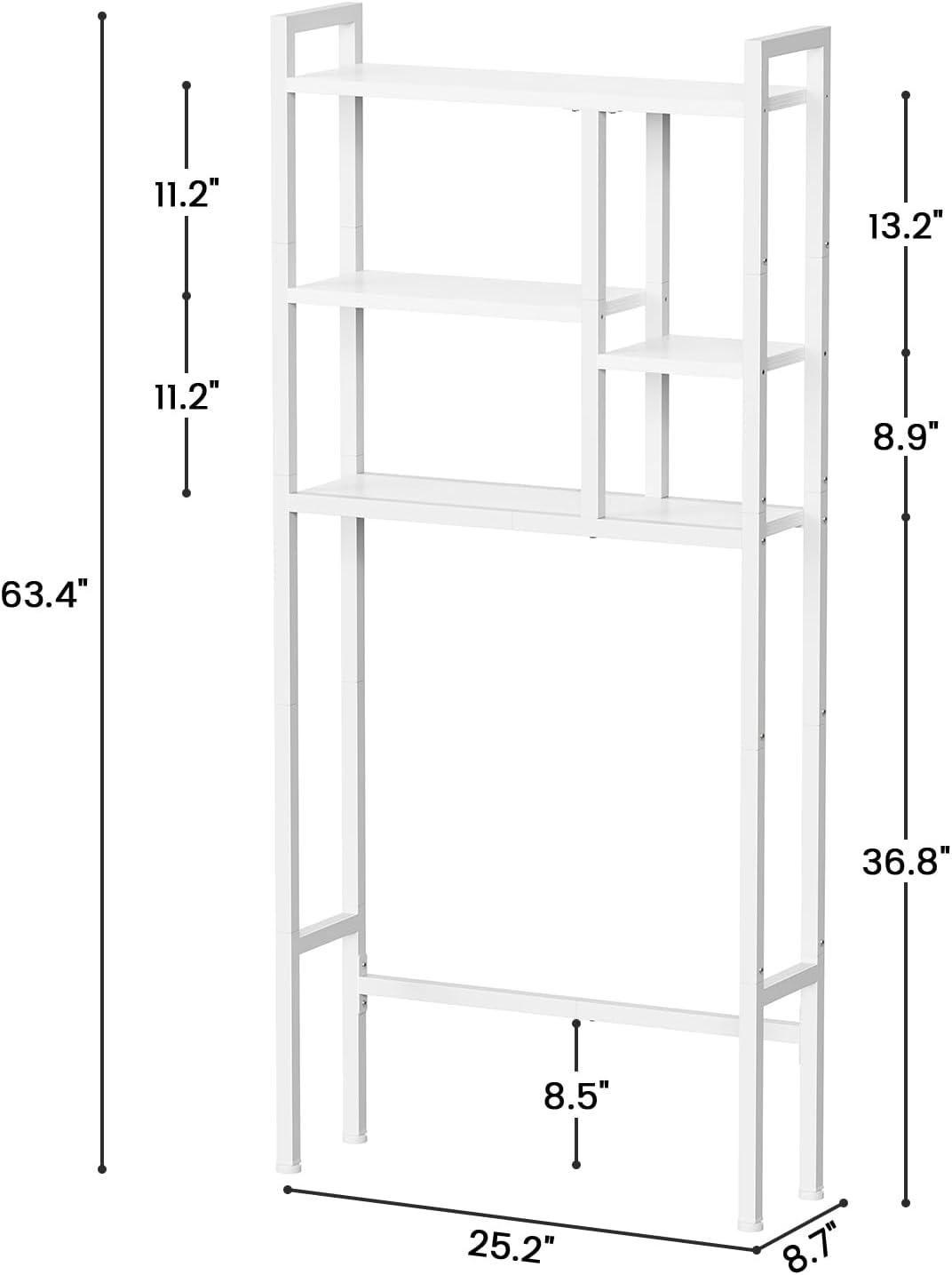 3-Tier Over-The-Toilet Bathroom Storage Rack - Image 2