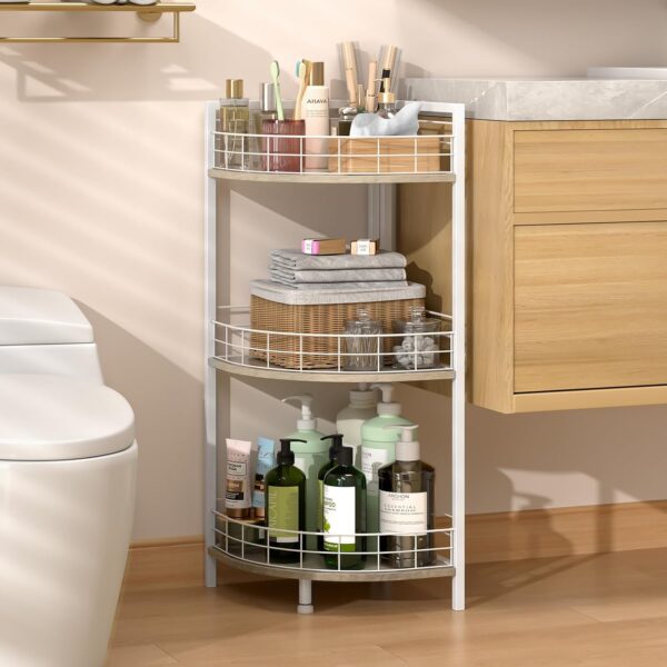 Freestanding 3-Tier Corner Shelf Designed For Small Spaces
