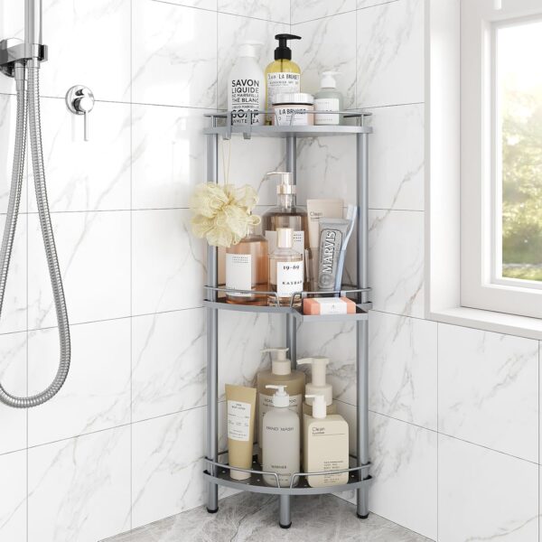 Freestanding 3-Tier Metal Corner Shower Rack