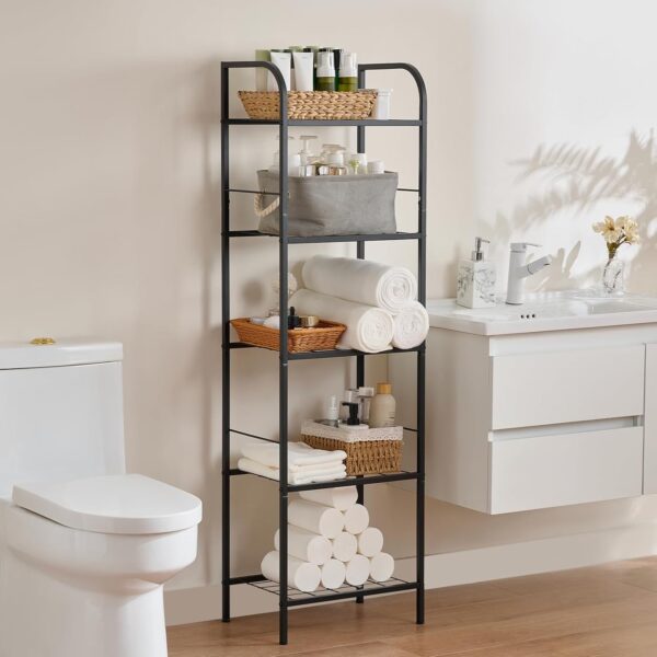 5-Tier Freestanding Rack For Durable Bath Towel Storage