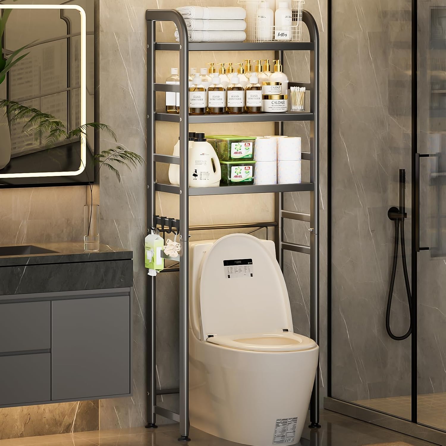 Space-Saving Over-The-Toilet Rack For Compact Homes