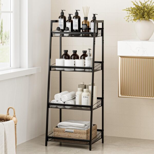 4-Tier Waterproof Metal Freestanding Bathroom Rack