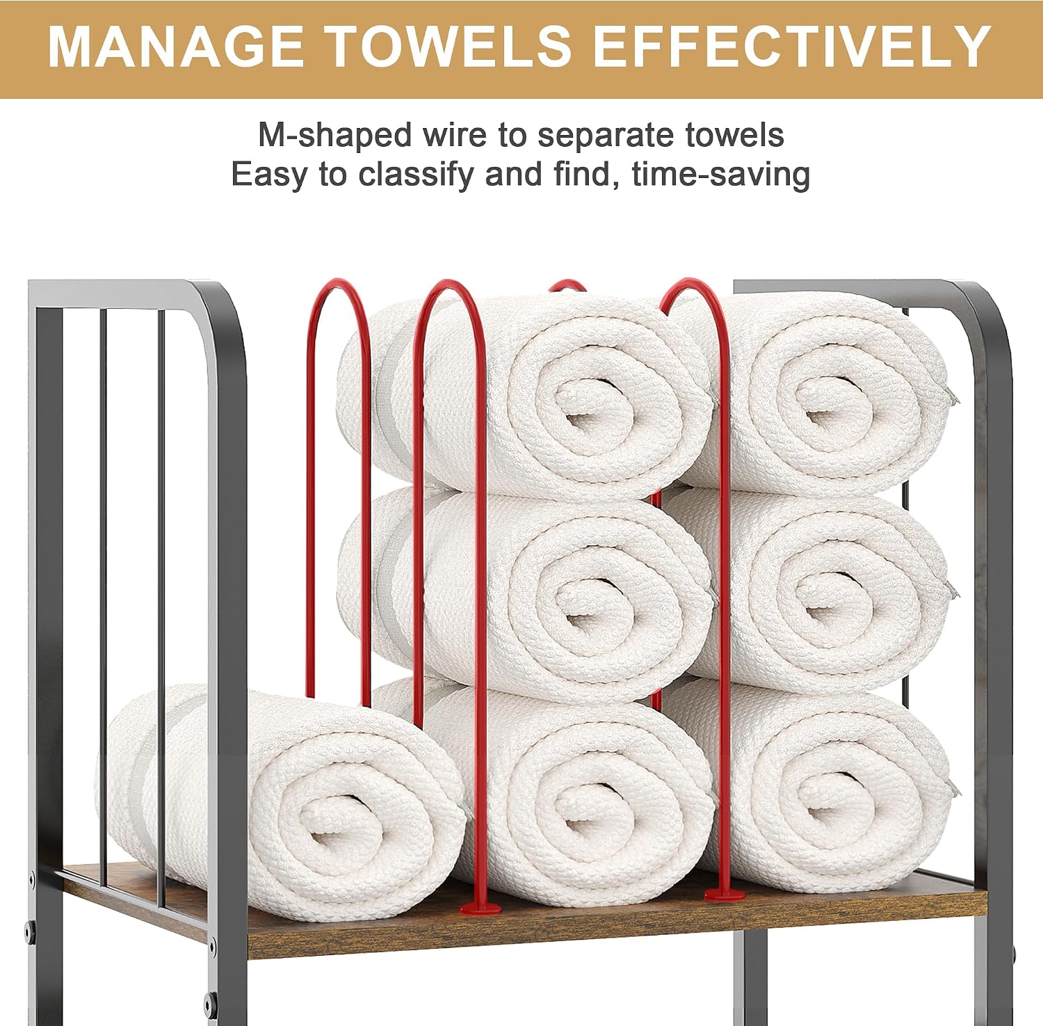 3-Tier Freestanding Towel Rack For Neat Bathroom Organization - Image 2