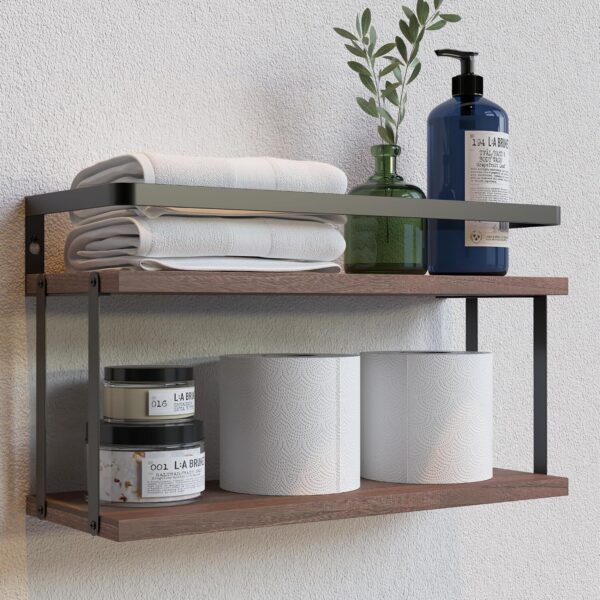 Wall-Mounted Floating Shelf For Storage Above The Toilet
