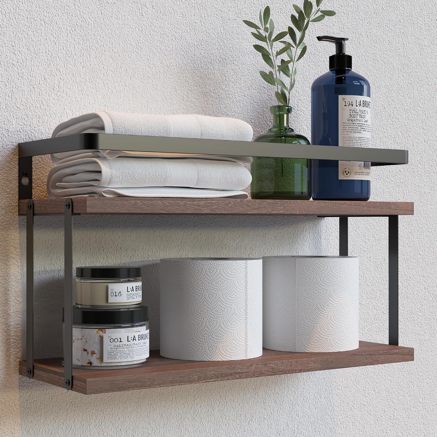Wall-Mounted Floating Shelf For Storage Above The Toilet
